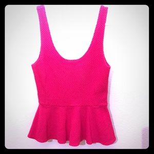 Anthro Magenta Peplum Top